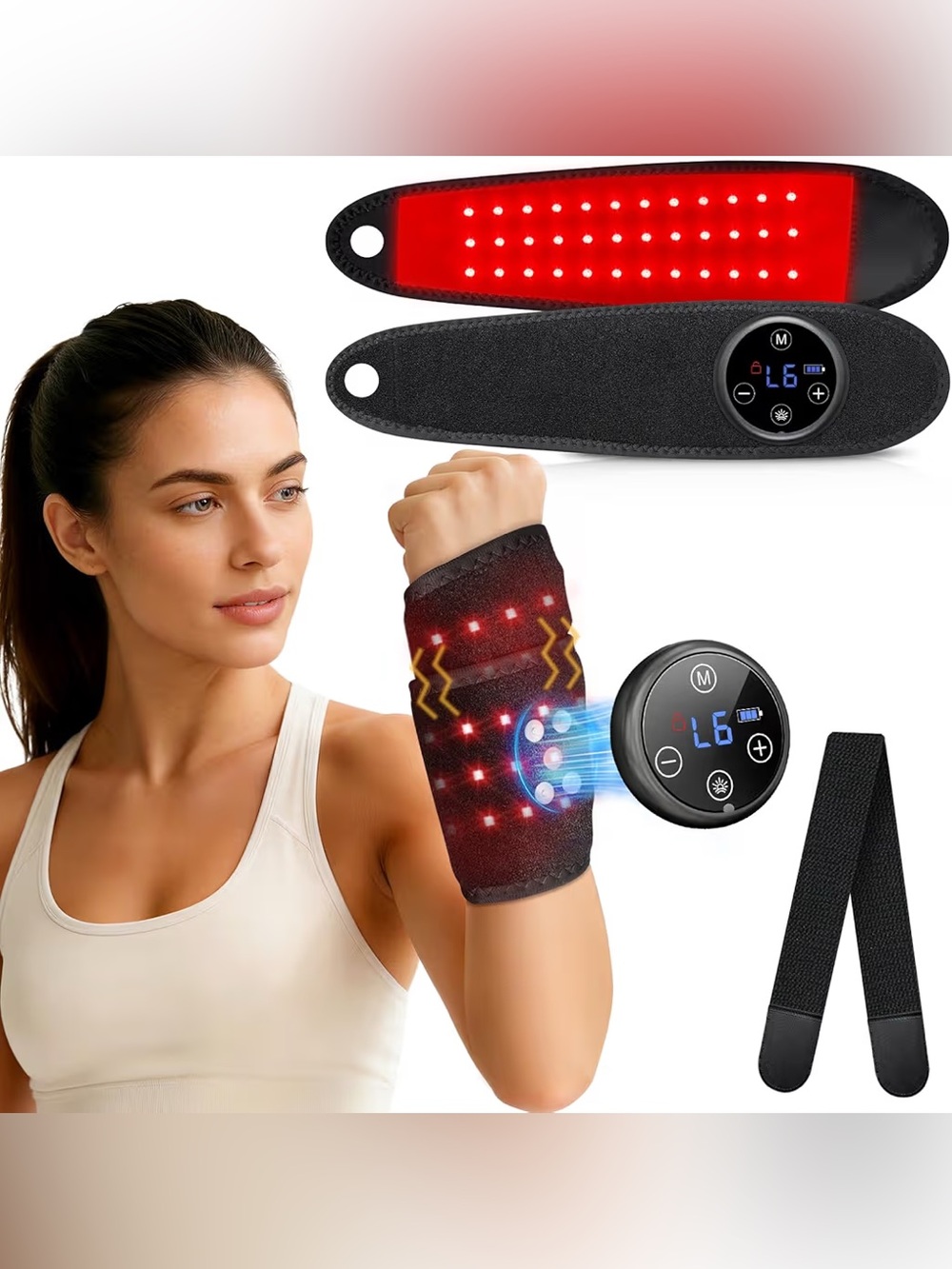 Upgraded Pro Red Light for Hands Wrist with Heat, Massage